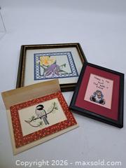 MaxSold Auction: Set of 3 Framed Cross-Stitch Embroideries - Victoria (British Columbia, Canada) PARTNER MANAGED Estate Sale Online Auction - Hillside Avenue