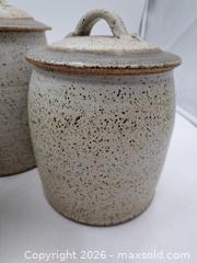 MaxSold Auction: Set of 4 Lidded Stoneware Canisters by Salt Spring Island - Victoria (British Columbia, Canada) PARTNER MANAGED Estate Sale Online Auction - Hillside Avenue