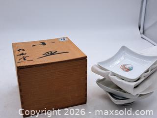 MaxSold Auction: Set of 5 Japanese Porcelain Square Serving Dishes with Tomobako - Victoria (British Columbia, Canada) PARTNER MANAGED Estate Sale Online Auction - Hillside Avenue