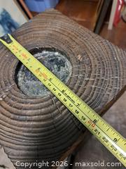 MaxSold Auction: Solid Wood Carved Pedestal Plant Stand, 35 in, Charred Finish - Victoria (British Columbia, Canada) PARTNER MANAGED Estate Sale Online Auction - Hillside Avenue