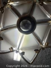 MaxSold Auction: Three-Light Floor Lamp with Brass-Tone Metal and Glass Shades - Victoria (British Columbia, Canada) PARTNER MANAGED Estate Sale Online Auction - Hillside Avenue