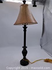 MaxSold Auction: Traditional Resin Table Lamp with Shade, Approx. 29–30 in Tall - Victoria (British Columbia, Canada) PARTNER MANAGED Estate Sale Online Auction - Hillside Avenue