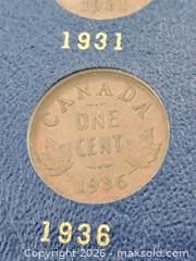 MaxSold Auction: Vintage Canadian One Cent Coin Set in Paper/Cardboard Album - Victoria (British Columbia, Canada) PARTNER MANAGED Estate Sale Online Auction - Hillside Avenue