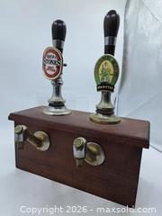 MaxSold Auction: Vintage Double Beer Tap Handpump on Wooden Base - Victoria (British Columbia, Canada) PARTNER MANAGED Estate Sale Online Auction - Hillside Avenue