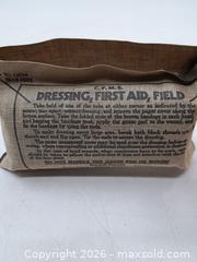 MaxSold Auction: Vintage Military Field Dressing First Aid Gauze Pad in Sealed Pouch, Made in Canada - Victoria (British Columbia, Canada) PARTNER MANAGED Estate Sale Online Auction - Hillside Avenue