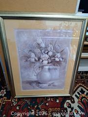 MaxSold Auction: Vivian Flasch Floral Still Life Print in Plastic Frame - Victoria (British Columbia, Canada) PARTNER MANAGED Estate Sale Online Auction - Hillside Avenue