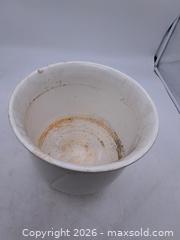 MaxSold Auction: White Glazed Ceramic Planter / Jardiniere Stamped "England" - Victoria (British Columbia, Canada) PARTNER MANAGED Estate Sale Online Auction - Hillside Avenue