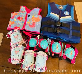 MaxSold Auction: Child Frozen & Mermaid Swim Vests with Knee/Elbow/Wrist Pads - Norwood (Pennsylvania, USA) SELLER MANAGED Downsizing Online Auction - Martin Lane