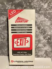 MaxSold Auction: Lithonia Lighting Quantum LED Exit Sign (Thermal Plastic) - Norwood (Pennsylvania, USA) SELLER MANAGED Downsizing Online Auction - Martin Lane