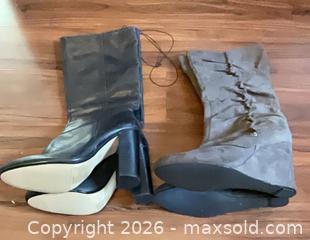 MaxSold Auction: Lot of Women's Knee-High Boots, Sizes US 8 & 9M, Black & Gray - Norwood (Pennsylvania, USA) SELLER MANAGED Downsizing Online Auction - Martin Lane