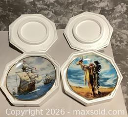 MaxSold Auction: Pair of Decorative Porcelain Collector Plates with Gilt Rim - Norwood (Pennsylvania, USA) SELLER MANAGED Downsizing Online Auction - Martin Lane