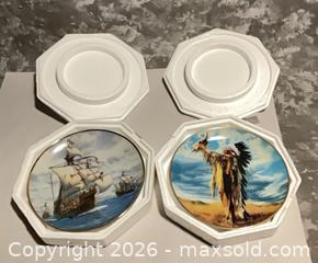 MaxSold Auction: Pair of Decorative Porcelain Collector Plates with Gilt Rim - Norwood (Pennsylvania, USA) SELLER MANAGED Downsizing Online Auction - Martin Lane