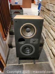 MaxSold Auction: Delphi Floor-Standing Speakers on Stands, Wood Veneer (Pair) - Toronto (Ontario, Canada) PARTNER MANAGED Estate Sale Online Auction - Cortleigh Boulevard 