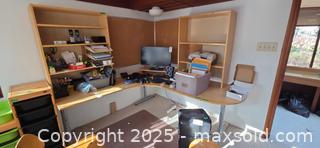 MaxSold Auction: Light Maple Laminate Modular Desk Set with 2 Hutches - Toronto (Ontario, Canada) PARTNER MANAGED Estate Sale Online Auction - Cortleigh Boulevard 