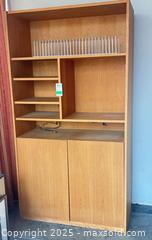 MaxSold Auction: Mid-Century Modern Tall Media/Entertainment Unit, Oak Veneer - Toronto (Ontario, Canada) PARTNER MANAGED Estate Sale Online Auction - Cortleigh Boulevard 