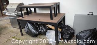 MaxSold Auction: Outdoor Bench/Table Set, Brown Top Black Frame - Toronto (Ontario, Canada) PARTNER MANAGED Estate Sale Online Auction - Cortleigh Boulevard 