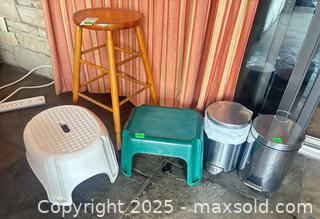 MaxSold Auction: Stools and Small Stainless Steel Trash Cans - Toronto (Ontario, Canada) PARTNER MANAGED Estate Sale Online Auction - Cortleigh Boulevard 