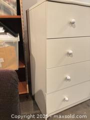 MaxSold Auction: White 4-Drawer Particleboard Dresser - Toronto (Ontario, Canada) PARTNER MANAGED Estate Sale Online Auction - Cortleigh Boulevard 