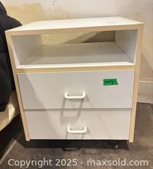 MaxSold Auction: White Bedside Table Nightstand with Open Shelf & 2 Drawers - Toronto (Ontario, Canada) PARTNER MANAGED Estate Sale Online Auction - Cortleigh Boulevard 
