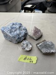 MaxSold Auction: A LOT OF 4 STONES, CALCITE, AMETHYST CRYSTAL, CELESTITE GEODE AND KIMBERLITE ? - Hamilton (Ontario, Canada) SELLER MANAGED Estate Sale Online Auction - St. Clair Avenue