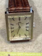 MaxSold Auction: VTG 14K GOLD MOVADO WATCH NEW LEATHER BAND.  - Hamilton (Ontario, Canada) SELLER MANAGED Estate Sale Online Auction - St. Clair Avenue