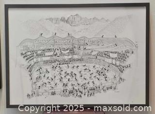 MaxSold Auction: Art work with frame  - Toronto (Ontario, Canada) SELLER MANAGED Commercial Liquidation Online Auction - Revlis Crescent