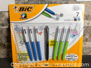 MaxSold Auction: 7/pk Bic 4-Colour Retractable Ball Pens - Hamilton (Ontario, Canada) SELLER MANAGED Downsizing Online Auction - Moffat Road