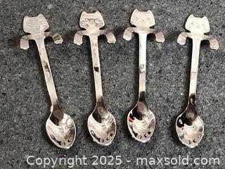 MaxSold Auction: Lot/4 Cat Teaspoons  - Hamilton (Ontario, Canada) SELLER MANAGED Downsizing Online Auction - Moffat Road