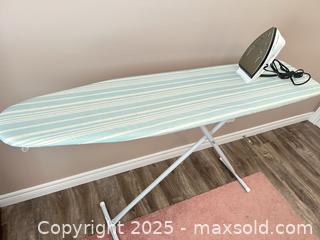MaxSold Auction: Black & Decker ironing board with iron, light blue striped cover - Waterloo (Ontario, Canada) SELLER MANAGED Estate Sale Online Auction -  New Hampshire Street