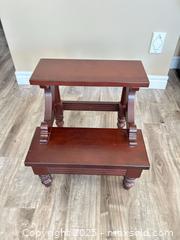 MaxSold Auction: Bombay Two-Step Wooden Step Stool / Footstool, Mahogany - Waterloo (Ontario, Canada) SELLER MANAGED Estate Sale Online Auction -  New Hampshire Street