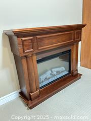 MaxSold Auction: Cherry Electric Fireplace Mantel with Glass Front Panel - Waterloo (Ontario, Canada) SELLER MANAGED Estate Sale Online Auction -  New Hampshire Street