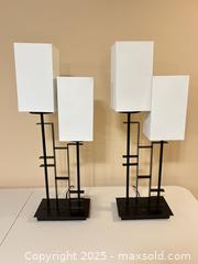 MaxSold Auction: Contemporary Metal and Fabric Table Lamps, Pair - Waterloo (Ontario, Canada) SELLER MANAGED Estate Sale Online Auction -  New Hampshire Street