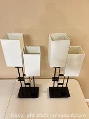 MaxSold Auction: Contemporary Metal and Fabric Table Lamps, Pair - Waterloo (Ontario, Canada) SELLER MANAGED Estate Sale Online Auction -  New Hampshire Street