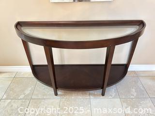 MaxSold Auction: Demilune Glass-Top Entryway Table, 52" W x 17" D x 29" H - Waterloo (Ontario, Canada) SELLER MANAGED Estate Sale Online Auction -  New Hampshire Street