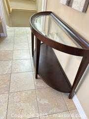 MaxSold Auction: Demilune Glass-Top Entryway Table, 52" W x 17" D x 29" H - Waterloo (Ontario, Canada) SELLER MANAGED Estate Sale Online Auction -  New Hampshire Street