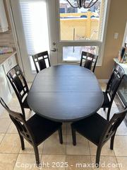 MaxSold Auction: Dining table with 6 chairs, oval extending leaf — dark espresso - Waterloo (Ontario, Canada) SELLER MANAGED Estate Sale Online Auction -  New Hampshire Street