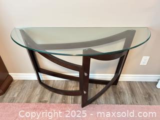 MaxSold Auction: Half-Moon Wall Console Table, Dark Espresso Wood with Glass Top - Waterloo (Ontario, Canada) SELLER MANAGED Estate Sale Online Auction -  New Hampshire Street