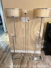 MaxSold Auction: Lot of 3 Chrome Dual-Head Torchiere Floor Lamps with Double Shades - Waterloo (Ontario, Canada) SELLER MANAGED Estate Sale Online Auction -  New Hampshire Street