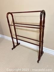 MaxSold Auction: Solid Mahogany/Cherry Quilt Rack, Red-Brown Stain, 3 Rails - Waterloo (Ontario, Canada) SELLER MANAGED Estate Sale Online Auction -  New Hampshire Street