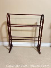 MaxSold Auction: Solid Mahogany/Cherry Quilt Rack, Red-Brown Stain, 3 Rails - Waterloo (Ontario, Canada) SELLER MANAGED Estate Sale Online Auction -  New Hampshire Street