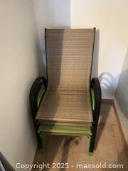 MaxSold Auction: Stacking Patio Chairs, Lime Green Textile Sling, Black Frame (Set of 4) - Waterloo (Ontario, Canada) SELLER MANAGED Estate Sale Online Auction -  New Hampshire Street