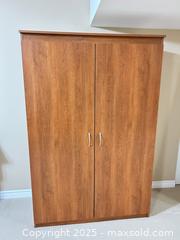 MaxSold Auction: Two-Door Medium Cherry Wardrobe/Armoire, 72" H x 47" W x 21.5" D - Waterloo (Ontario, Canada) SELLER MANAGED Estate Sale Online Auction -  New Hampshire Street