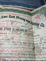 MaxSold Auction: Gold Mine Stock Certificates A - Greater Napanee (Ontario, Canada) PARTNER MANAGED Estate Sale Online Auction - Camden Road