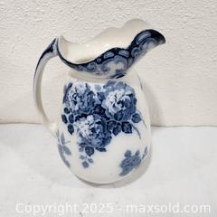 MaxSold Auction: Albion Pottery Blue Floral Ceramic Pitcher Basin Pair - Sacramento (California, USA) SELLER MANAGED Reseller Online Auction - Arden Way