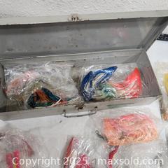 MaxSold Auction: Assorted Fishing Lure & Rig Lot with Metal Tackle Box - Sacramento (California, USA) SELLER MANAGED Reseller Online Auction - Arden Way