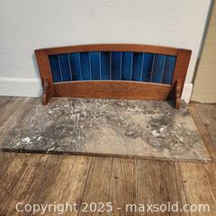 MaxSold Auction: Blue Slag Glass Panels with Heavy Marble Slab, Salvaged Architectural Pieces - Sacramento (California, USA) SELLER MANAGED Reseller Online Auction - Arden Way