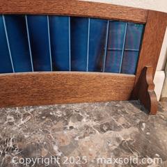 MaxSold Auction: Blue Slag Glass Panels with Heavy Marble Slab, Salvaged Architectural Pieces - Sacramento (California, USA) SELLER MANAGED Reseller Online Auction - Arden Way