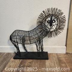 MaxSold Auction: Handcrafted Wire Metal Lion Sculpture on Base - Sacramento (California, USA) SELLER MANAGED Reseller Online Auction - Arden Way