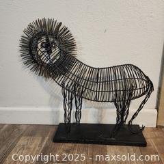 MaxSold Auction: Handcrafted Wire Metal Lion Sculpture on Base - Sacramento (California, USA) SELLER MANAGED Reseller Online Auction - Arden Way