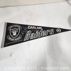 MaxSold Auction: Oakland Raiders Pennant - Signed by Jack Tatum and Carleton Oats - Lot B - Sacramento (California, USA) SELLER MANAGED Reseller Online Auction - Arden Way